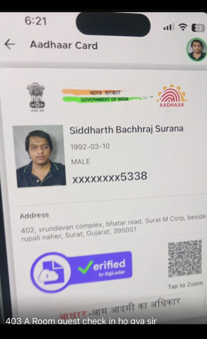 Aadhar Back Photo Person 1
